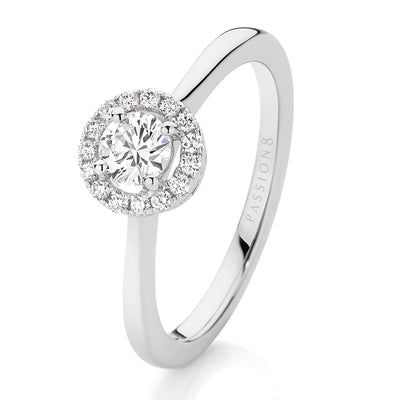 Passion8 Diamond Halo Engagement Ring - 0.30 Carats
