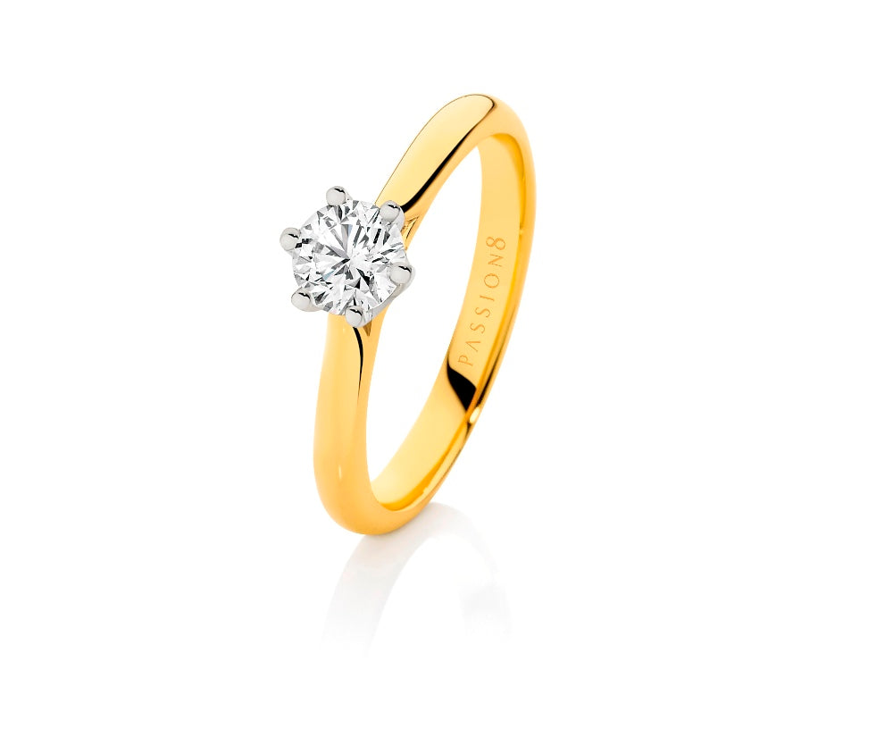 Passion8 Diamond Solitaire Engagement Ring - 0.51 Carats.
