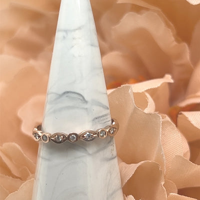 9ct Rose Gold Diamond Stacker Ring