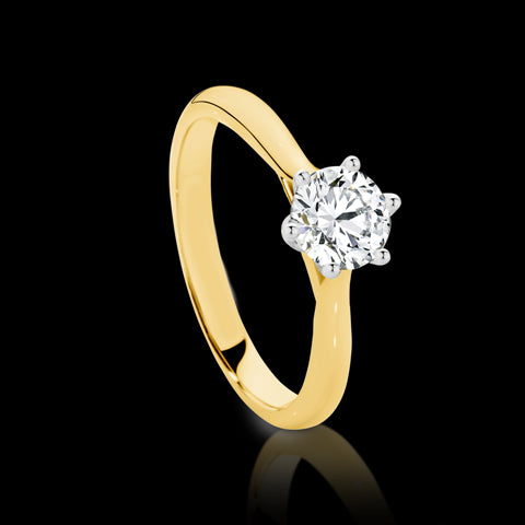 18ct Yellow Gold Diamond Solitaire Engagement Ring - 0.50 Carats