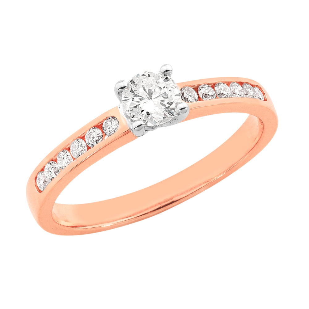 9ct Rose Gold Diamond Engagement Ring