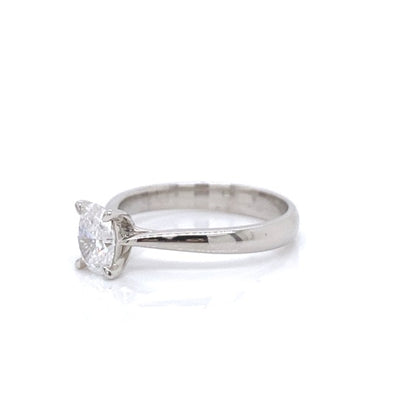 18ct White Gold Oval Solitaire Ring - 0.70 Carats.