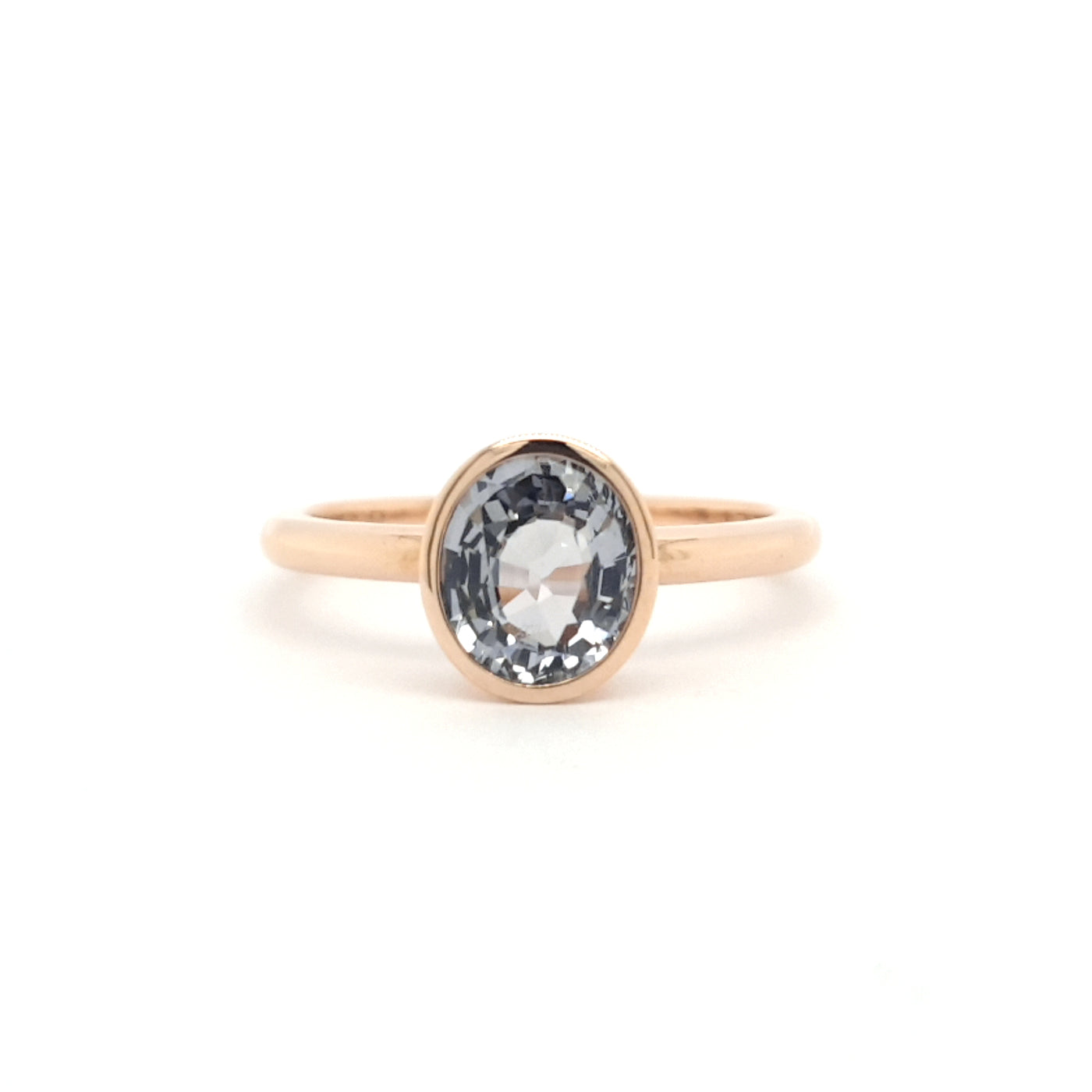 9ct Rose Gold Silver Spinel Dress Ring.
