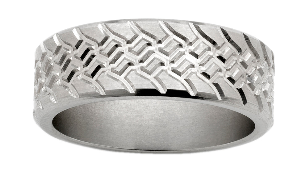 Gents Titanium Treads 'Mud' 8mm Wedding Ring