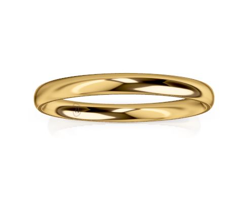 18ct Yellow Gold Rounded Wedding Ring.