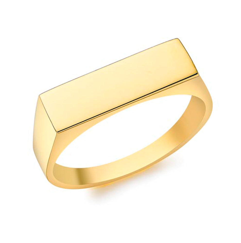 9ct Yellow Gold Rectangular Signet Ring.