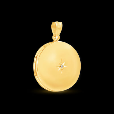 9ct Yellow Gold Round Diamond Set Locket