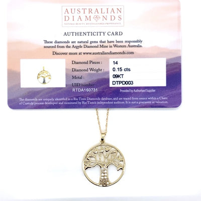 Dreamtime Australian Diamonds 'Tia' Tree of Life Necklace.