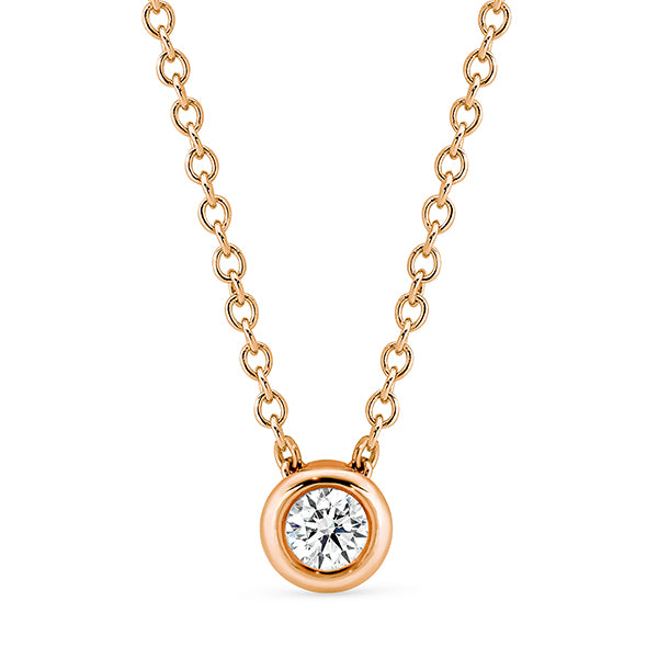 9ct Rose Gold Diamond Solitaire Slider Necklace - 0.07ct