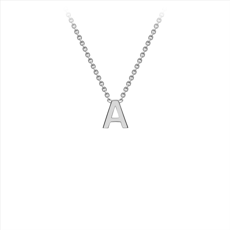 9ct White Gold Petite Initial A Necklace