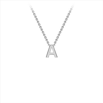 9ct White Gold Petite Initial A Necklace