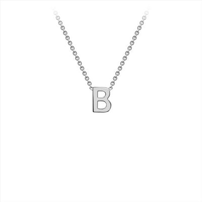 9ct White Gold Dainty Initial B Necklace