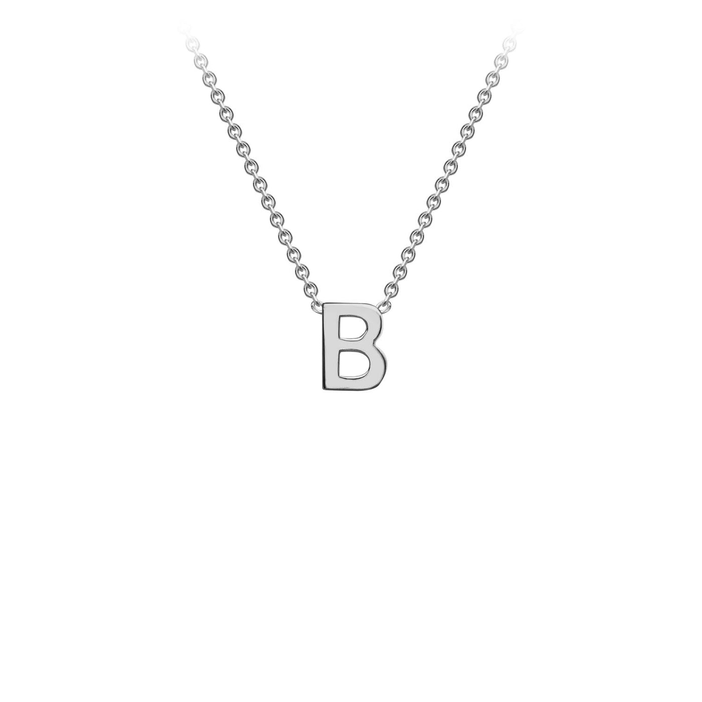 9ct White Gold Dainty Initial B Necklace