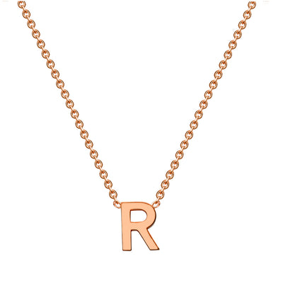 9ct Rose Gold Delicate Initial R Necklace