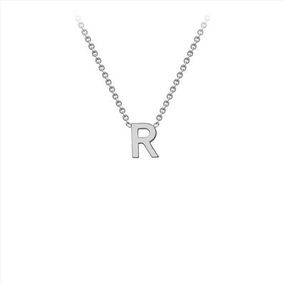 9ct White Gold Delicate Initial R Necklace