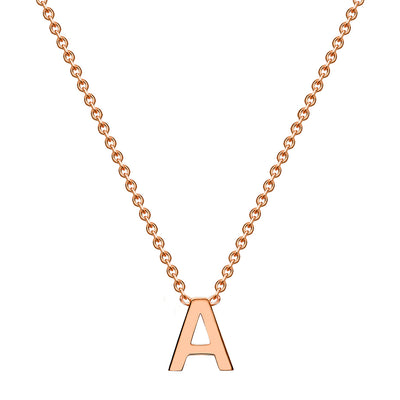 9ct Rose Gold Petite Initial A Necklace