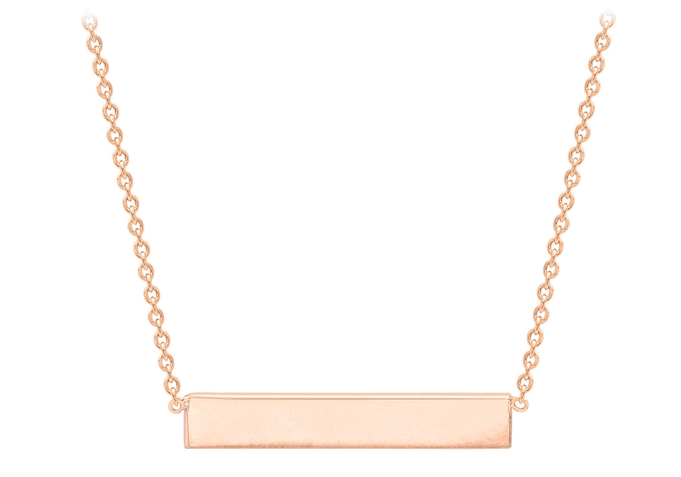 9ct Rose Gold Bar Necklace.
