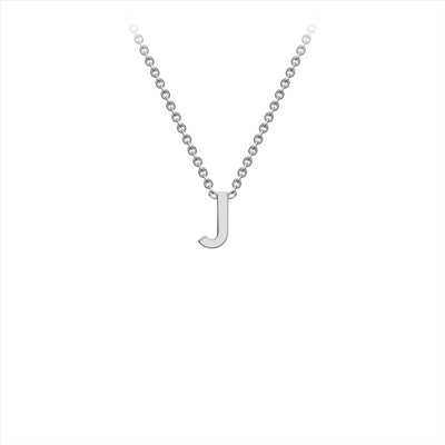9ct White Gold Petite Initial J Necklace