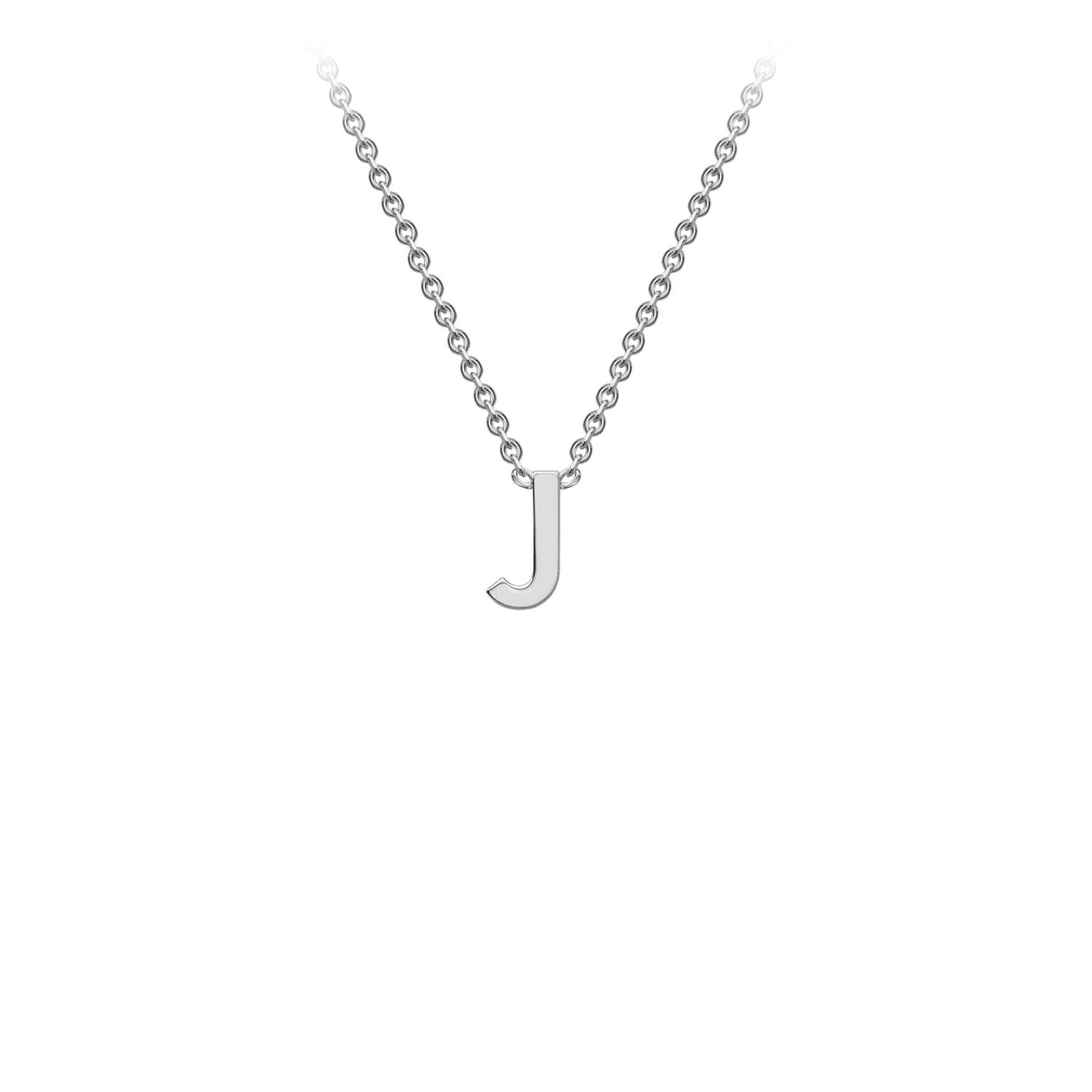 9ct White Gold Petite Initial J Necklace