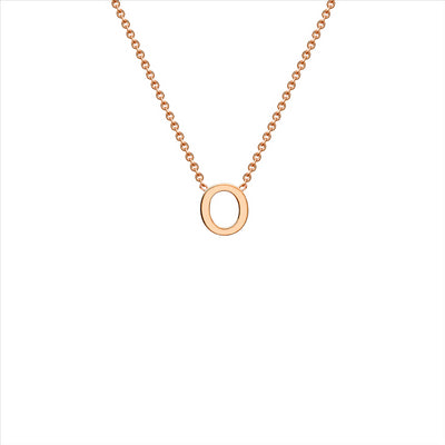 9ct Rose Gold Petite Initial O Necklace