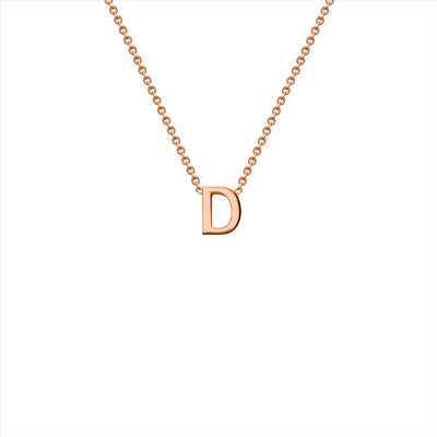 Petite Initial D Necklace - 9ct Rose Gold.