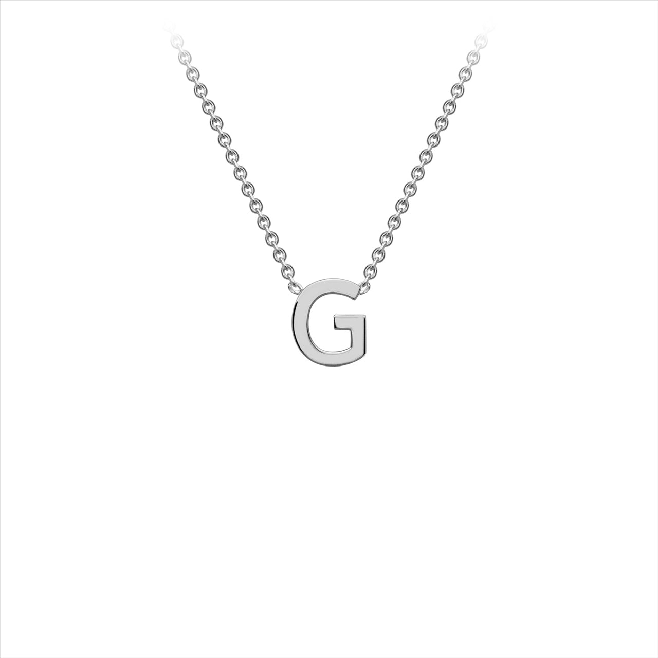 9ct White Gold Delicate Initial G Necklace