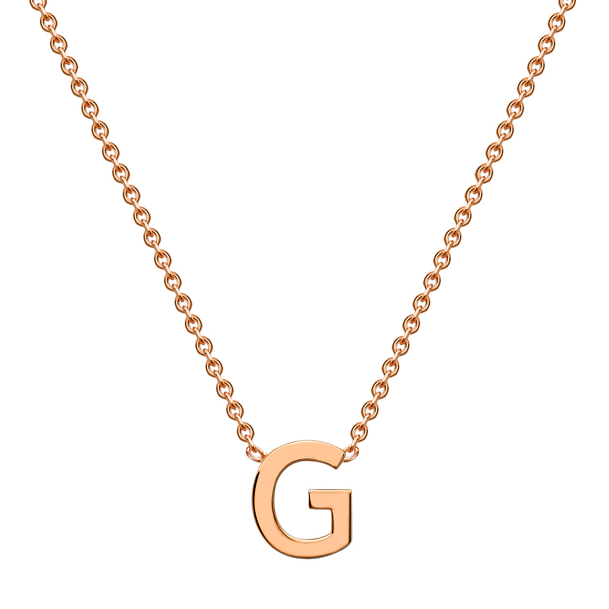 9ct Rose Gold Delicate Initial G Necklace