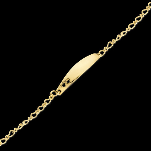 9ct Yellow Gold ID Plate Baby Bracelet