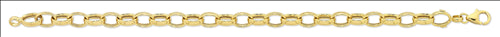 9ct Yellow Gold Silver Filled Oval Belcher Link Bracelet 19cms