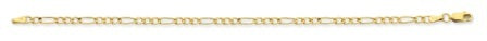9ct Yellow Gold Silver Filled Figaro Bracelet.