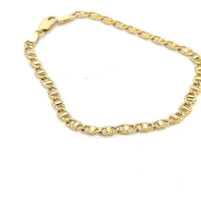 18ct Yellow Gold Fancy Anchor Link Bracelet.