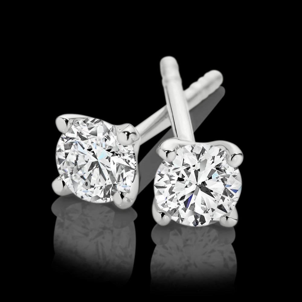 9ct White Gold Argyle Diamond Stud Earrings - 0.10ct