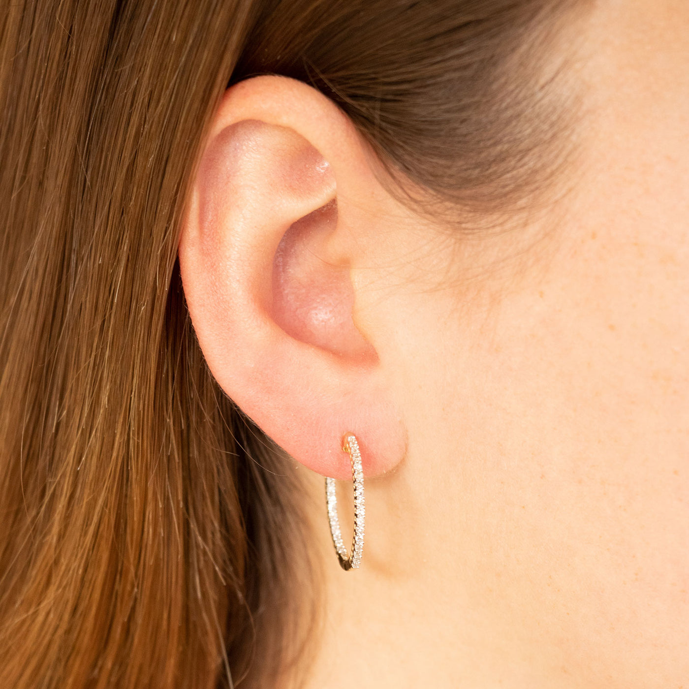 9ct Yellow Gold Diamond Huggie Earrings - 0.25 carats