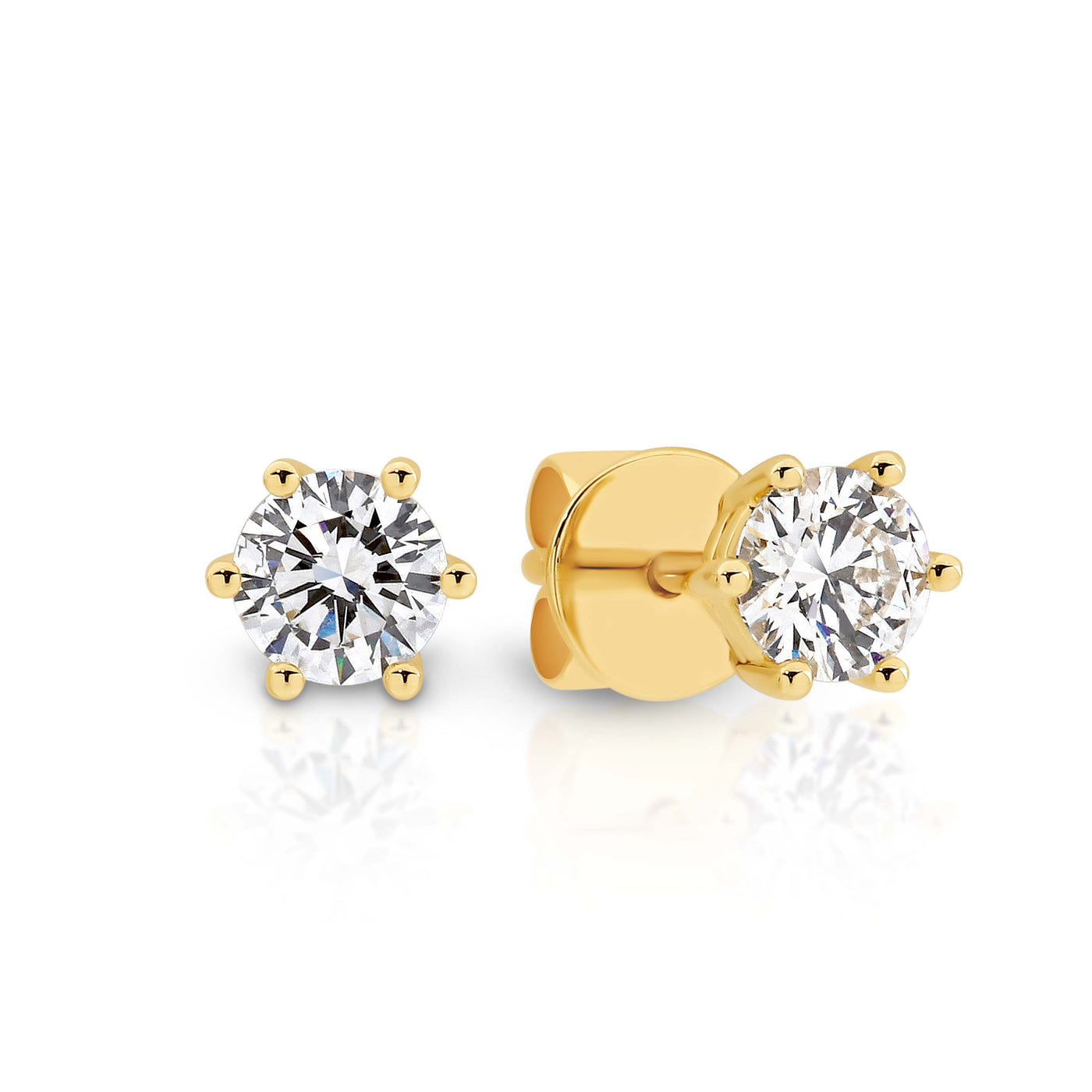 9ct Yellow gold Diamond Stud Earrings - 1/2 Carat