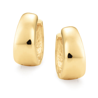 9ct Yellow Gold Tapered small Huggie Earrings.