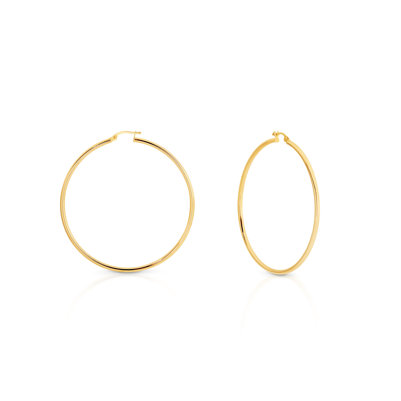 9ct Yellow Gold Large Hoop Earrings.
