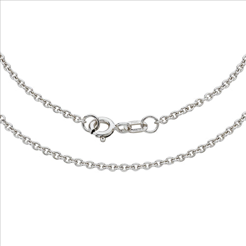 18ct. White Gold Cable Link Necklace 45cm
