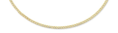 9ct Yellow Gold Silver Filled Curb Chain 50cm