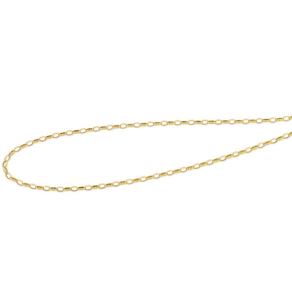 45cm 9ct Yellow Gold Silver Filled Oval Belcher Chain - 45cm length.
