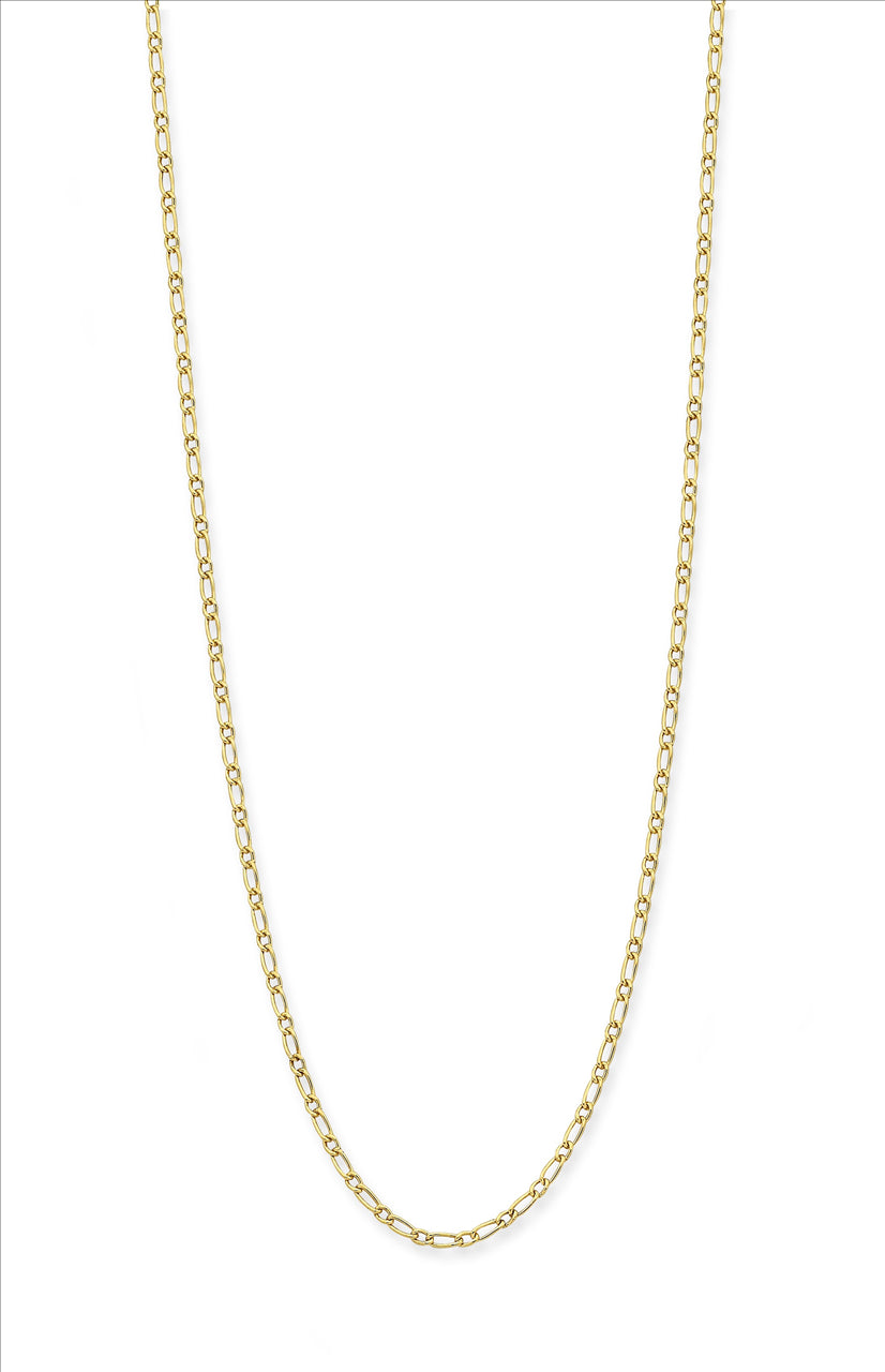 9ct Yellow Gold Silver Filled Figaro 1+1 Chain