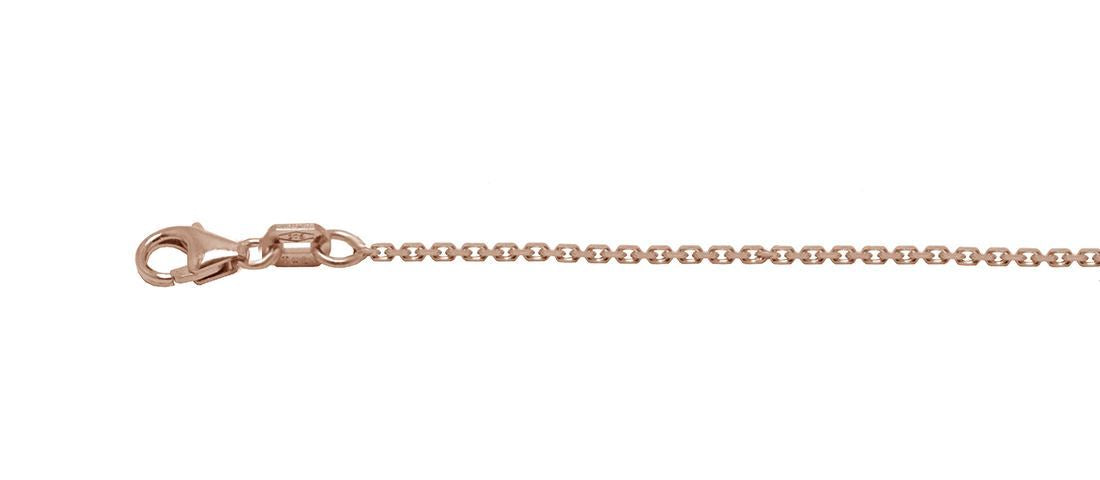 18ct Rose Gold 42cm Trace Link Chain.