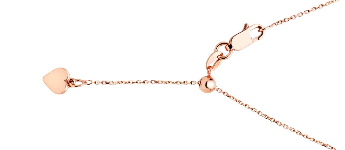 18ct Rose Gold Adjustable Length chain - 47cm.