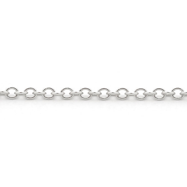 9ct White Gold Fine Cable link Chain - adjustable length up to 45cm.