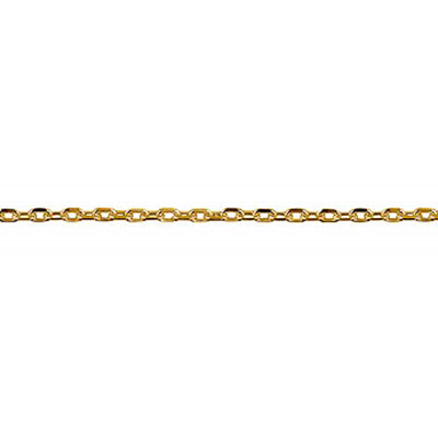 9ct Yellow Gold Cable Link Necklet Chain - 39cm.