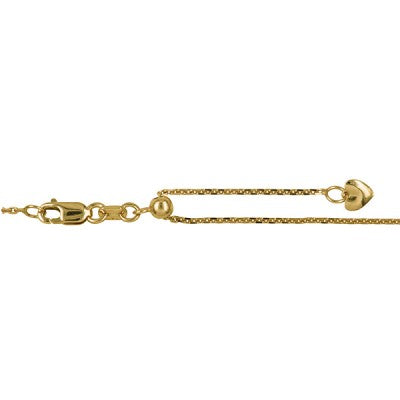 9ct Yellow Gold Diamond Cut Cable adustable length chain.