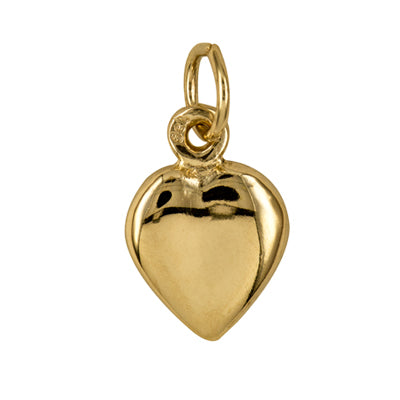 9ct Yellow Gold Solid Heart Charm