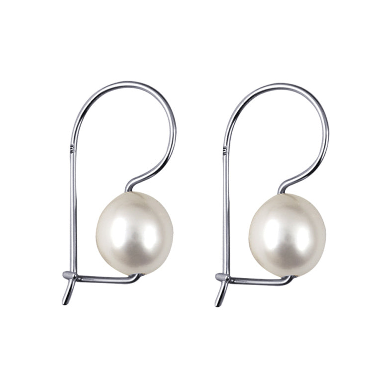 Freshwater Pearl Euroball Earrings.