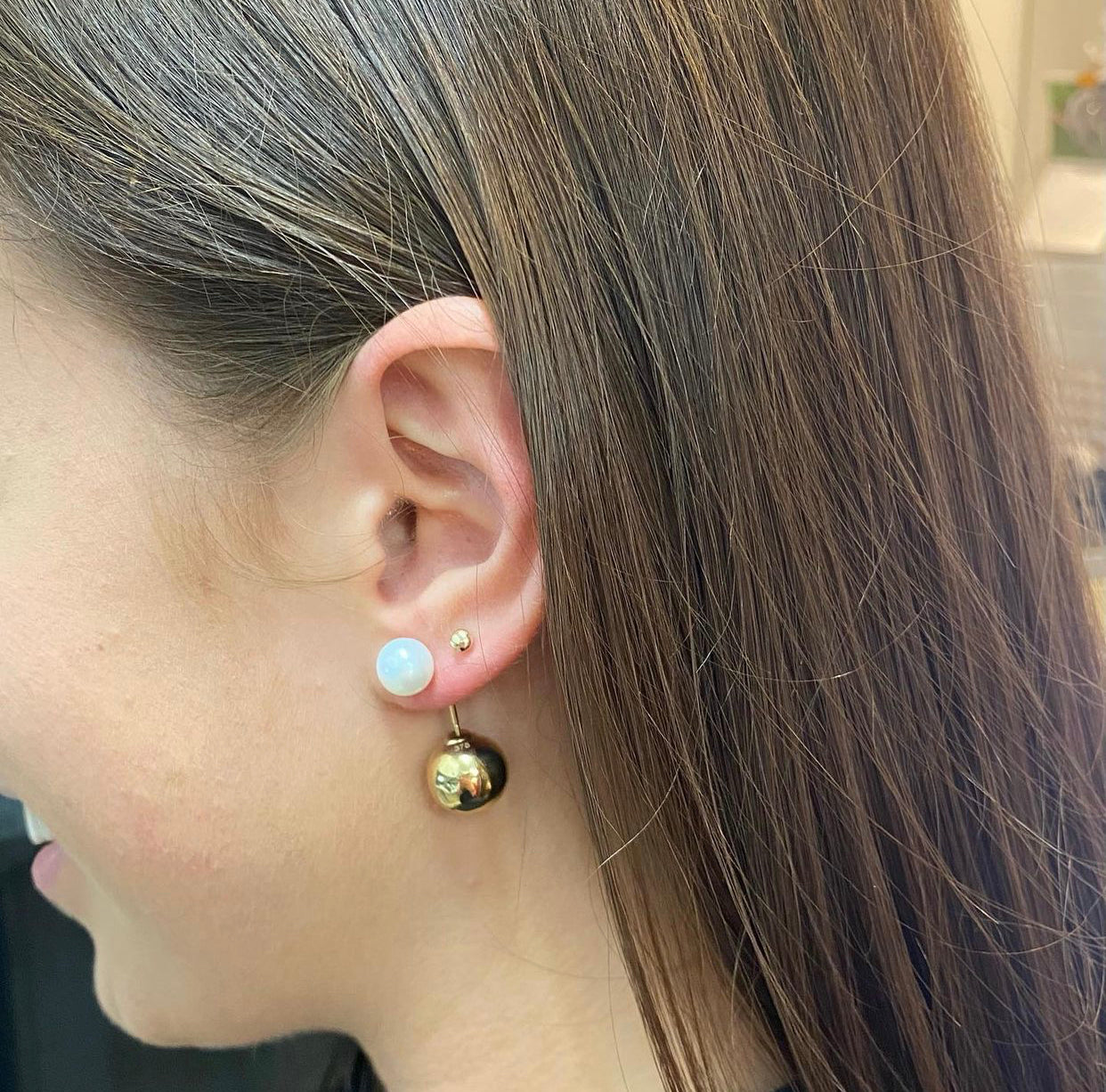 9ct Rose Gold & Pearl Drop Earrings