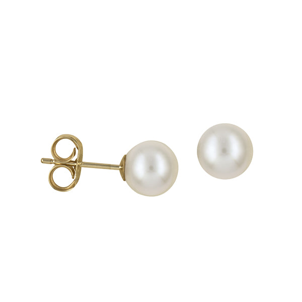 White Freshwater Pearl Stud Earrings.