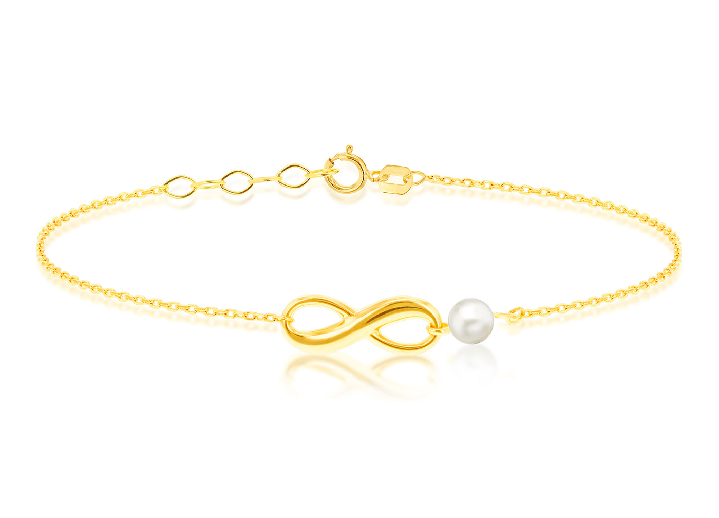 Delicate Pearl Infinity Bracelet